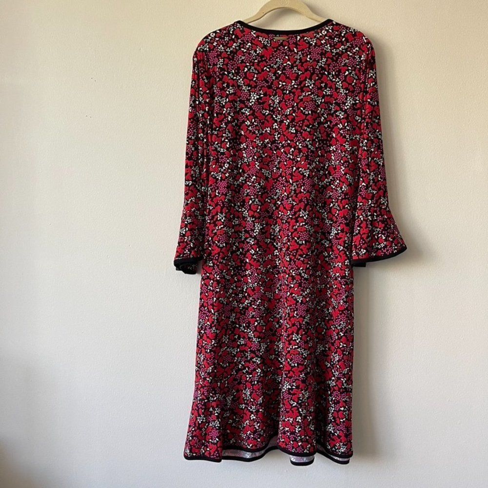 Michael Kors Woodland Floral Printed Bell Sleeve Dress Size 1X - Picture 6 of 7
